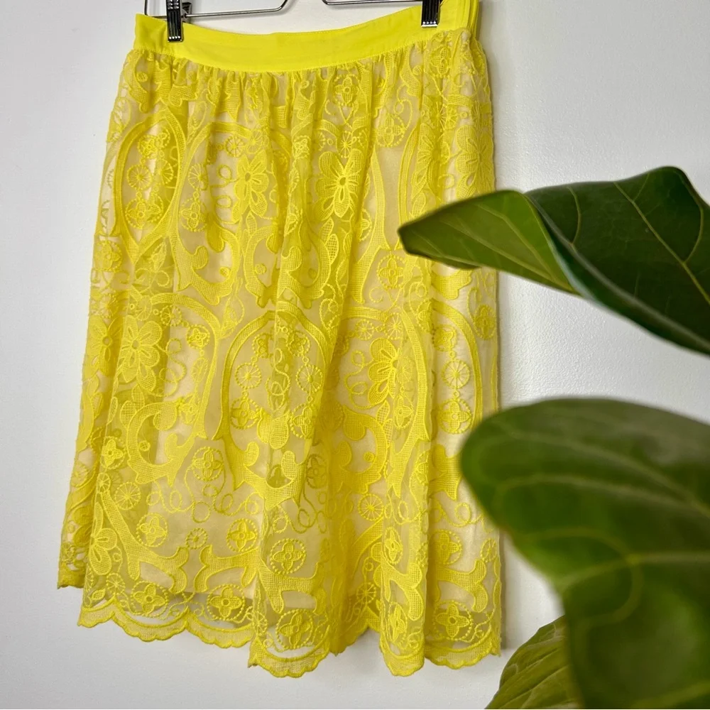Lucy Bright Yellow Lace Skirt